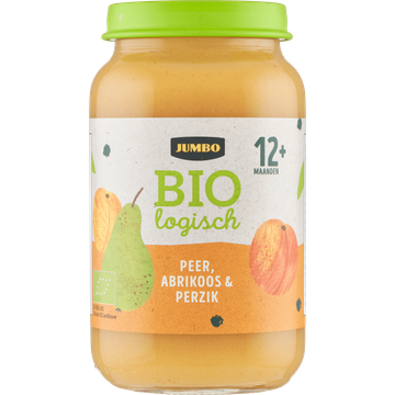 Jumbo Babyvoeding Biologisch Peer, Abrikoos & Perzik 12+ Maanden 220 g