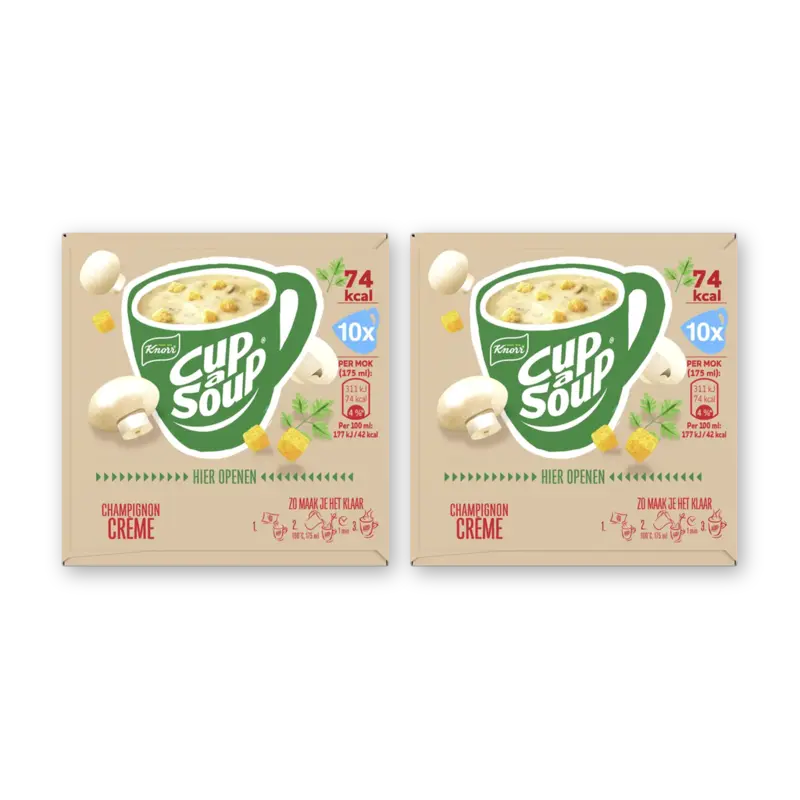 Knorr Cup-a-soup champignoncrème 10pack 2-pack