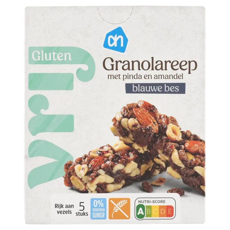 AH Glutenvrij Granolareep pinda en amandel blauwe bes
