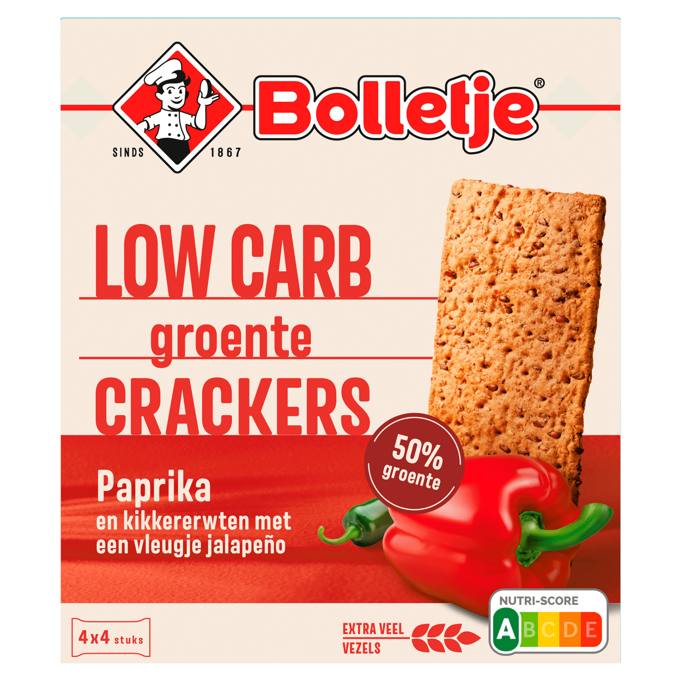 Bolletje Groentecrackers paprika
