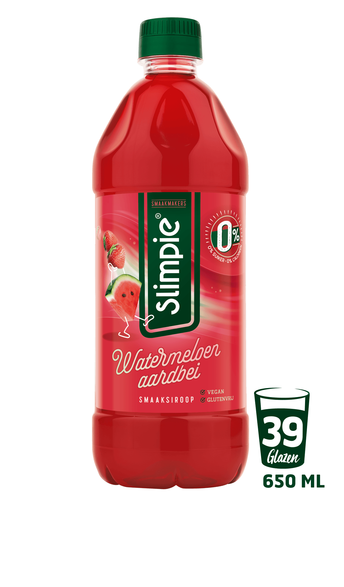 Slimpie Limonadesiroop watermeloen aardbei