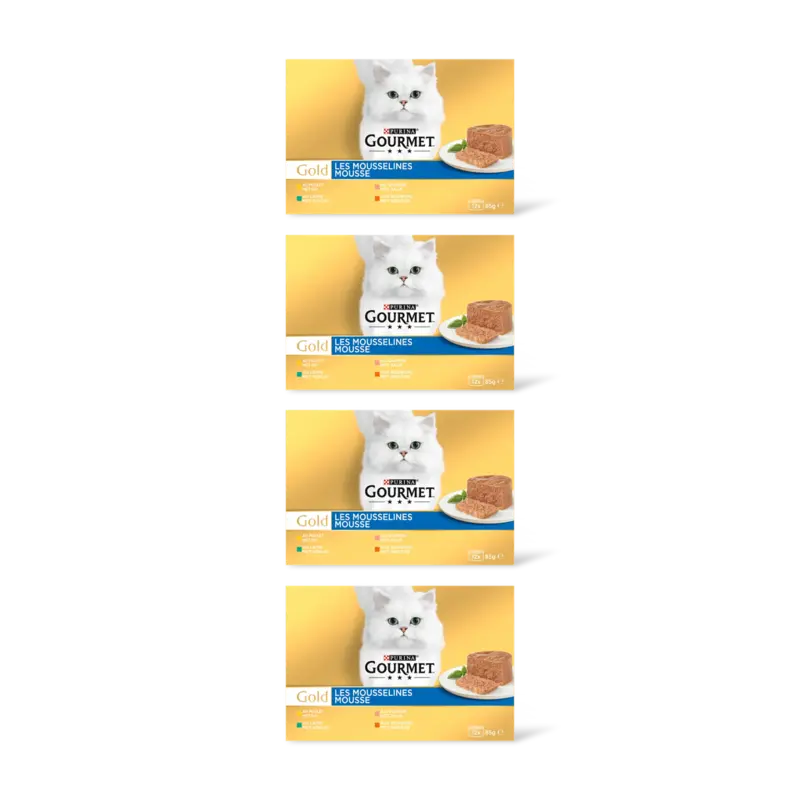 Gourmet Gold mousse kip zalm niertjes konijn 4pk