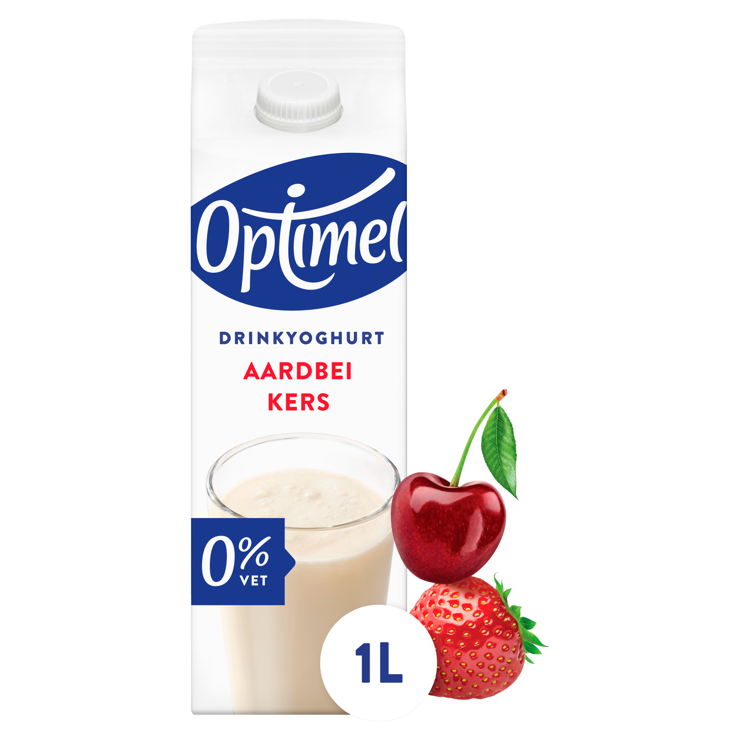 Optimel Drink aardbei-kers 0% vet