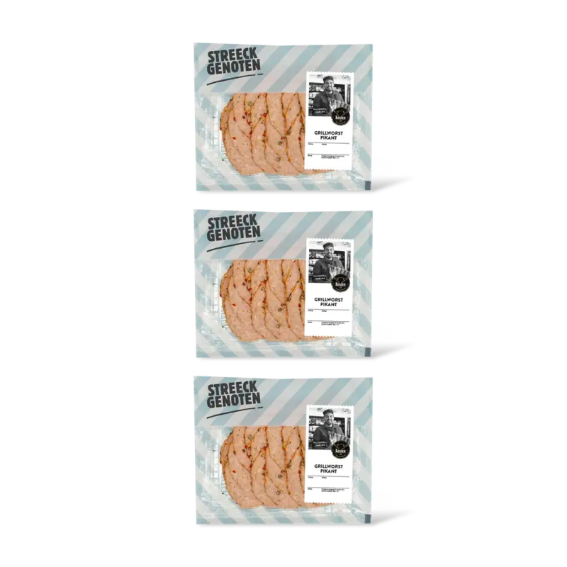Streeckgenoten Grillworst pikant 3-pack