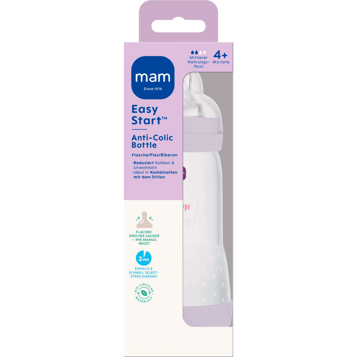 MAM Easy Start Anti-Colic Babyfles Lila 320 ML