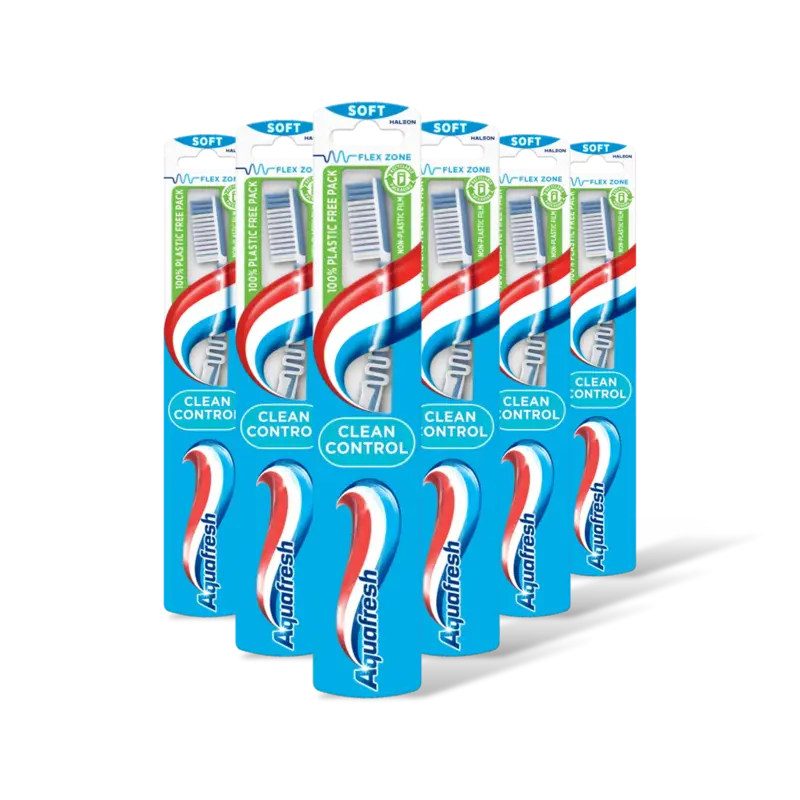 Aquafresh Clean control soft tandenborstel 6-pack