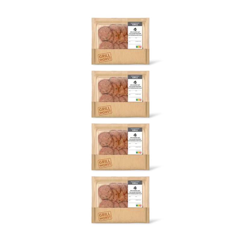 AH Grillworst Italiaanse kruiden kaas 4pack