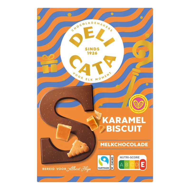 Delicata Chocoladeletter melk karamel biscuit