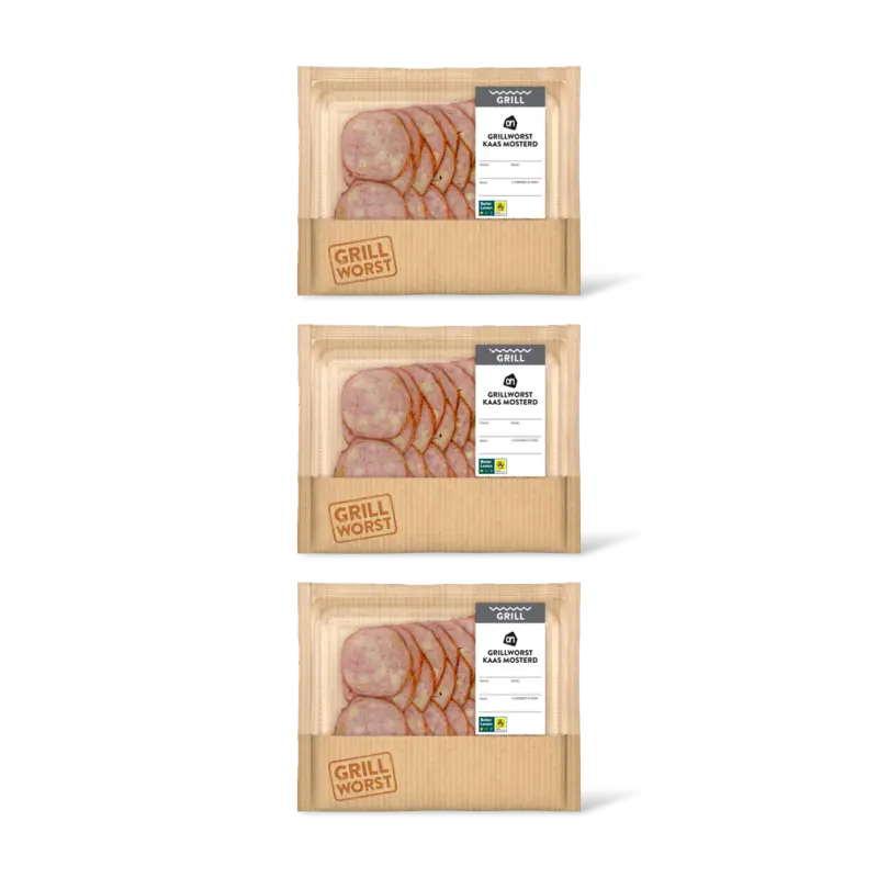 AH Grillworst kaas mosterd 3-pack