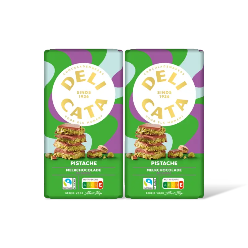 Delicata Melk met pistachevulling 2-pack