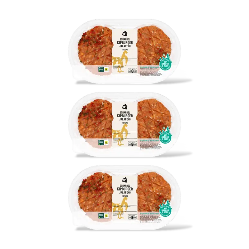 AH Scharrel kipburger jalapeno 2 stuks 3-pk