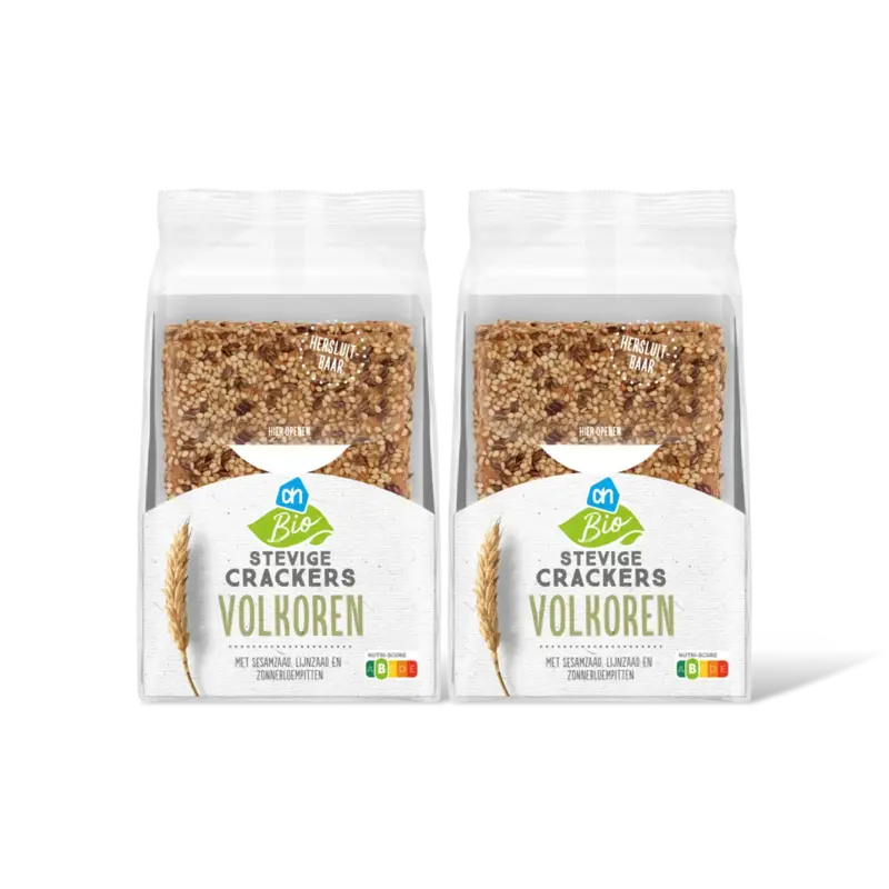 AH Biologisch Stevige crackers volkoren 2-pack