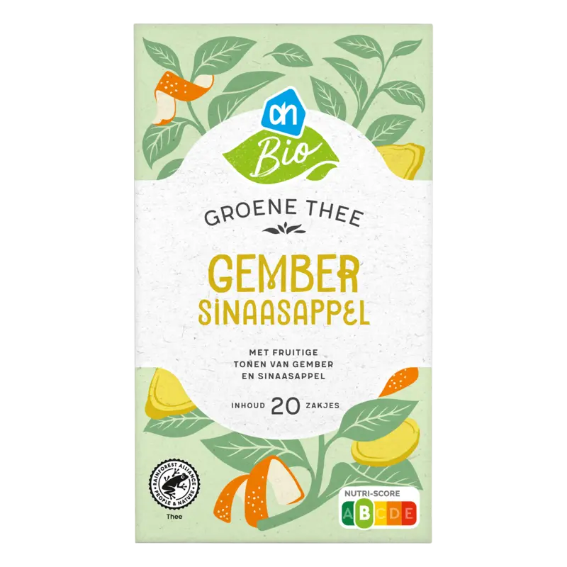AH Biologisch Groene thee gember sinaasappel