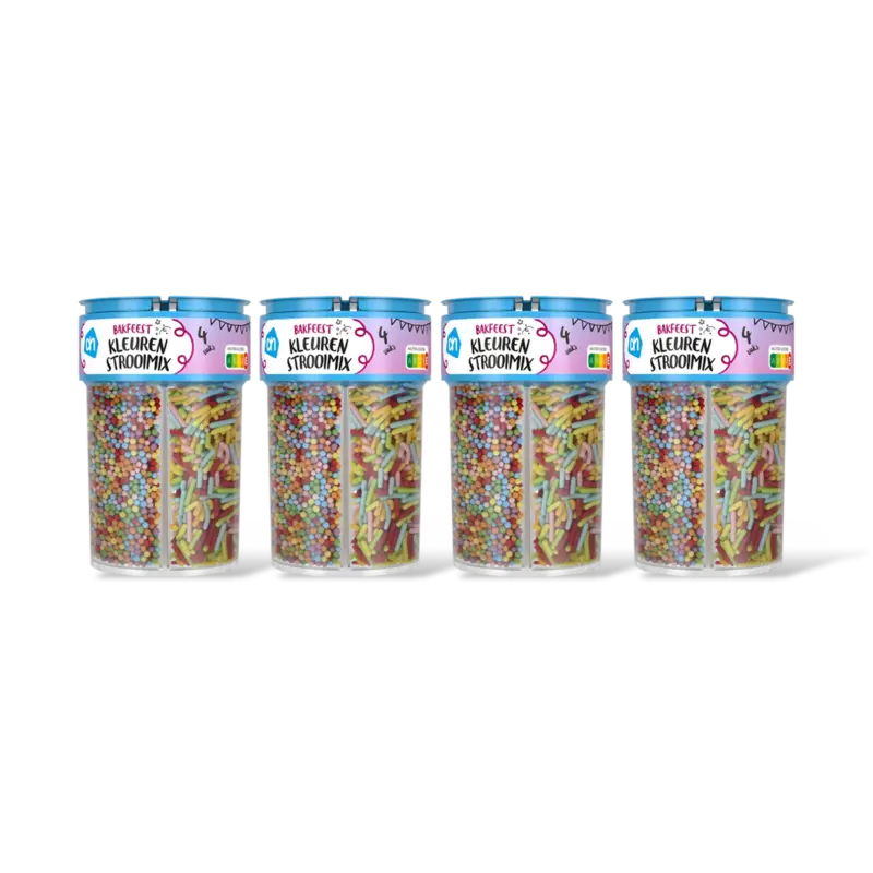 AH Bakfeest kleuren strooimix 4 vaks 4-pack