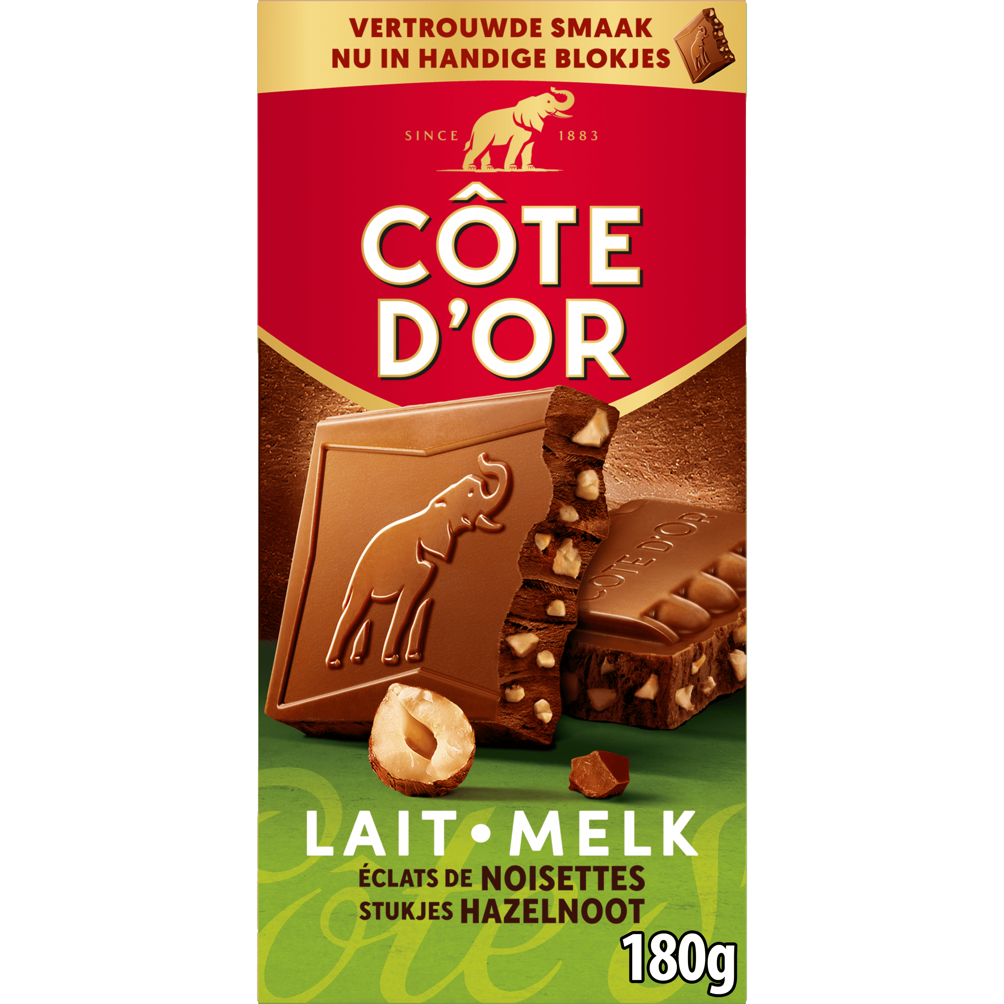 Côte d'Or Chocoladereep Melk Stukjes Hazelnoot