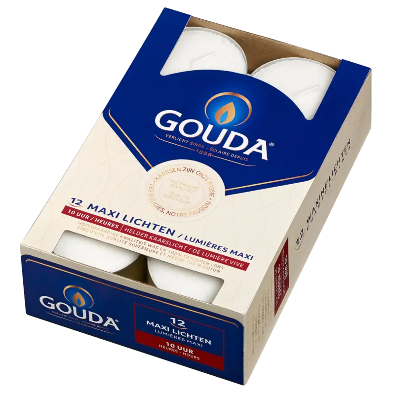 Gouda Waxinelichten maxi helder 10 uur