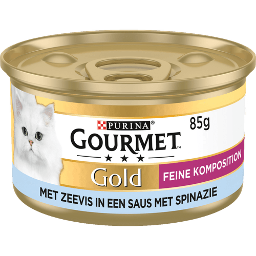 Gourmet Gold luxe mix met zeevis in spinaziesaus