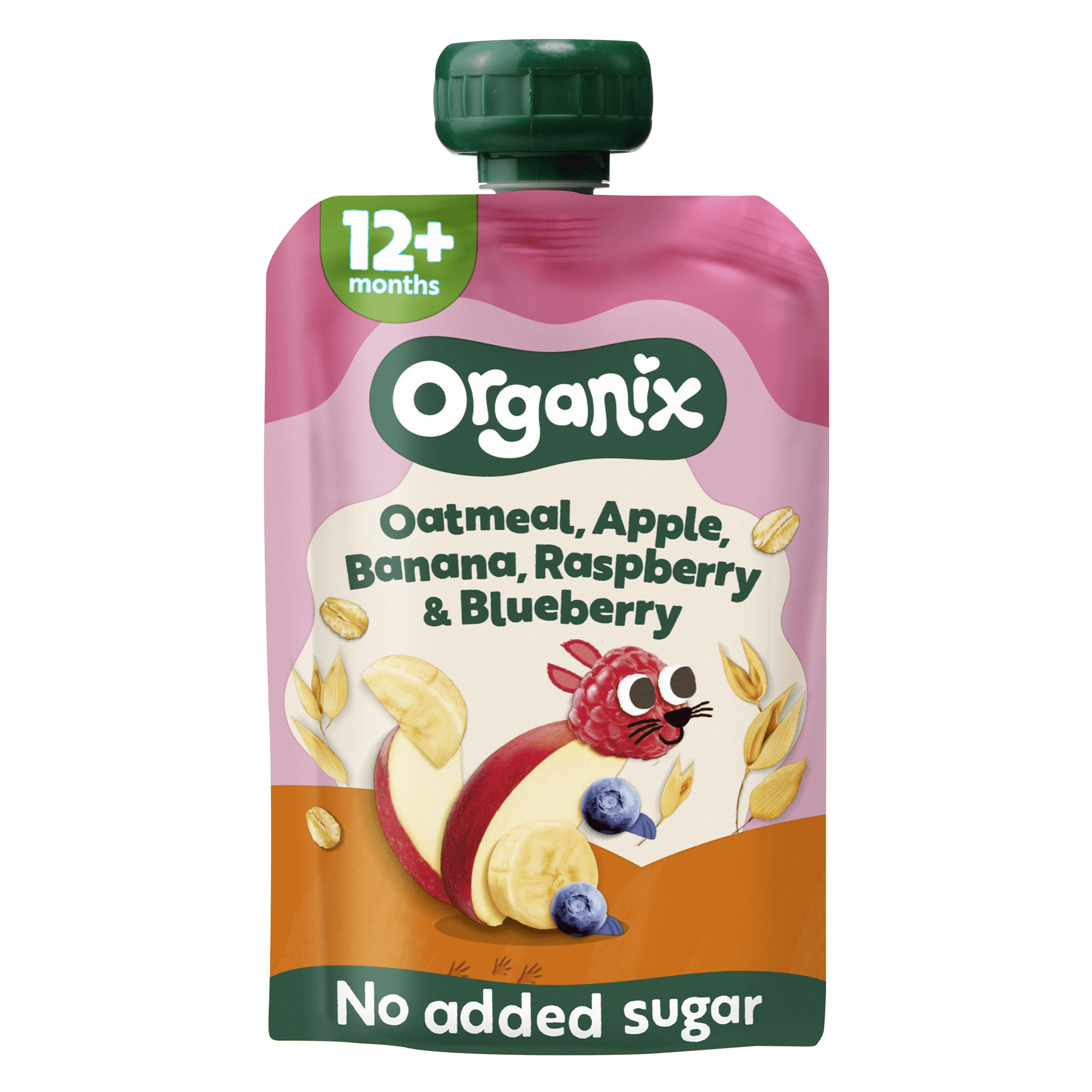 Organix Knijpfruit Haver Appel Banaan 12+m