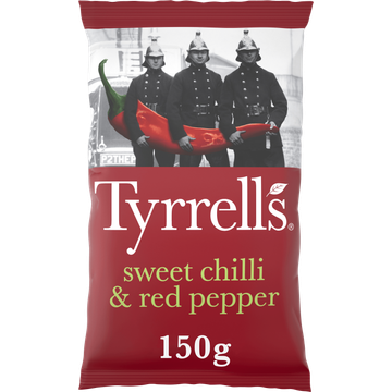 Tyrrells Sweet Chilli & Red Pepper Chips 150 g