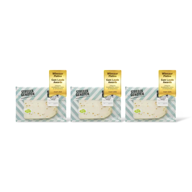 Streeckgenoten Bio geitenkaas fenegriek 48+ plak 3-pack