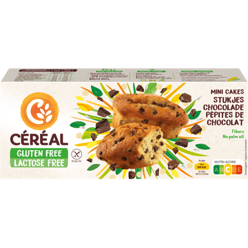 Céréal Gluten Free Lactose Free Mini Cakes Stukjes Chocolade 6 Stuks 230 g