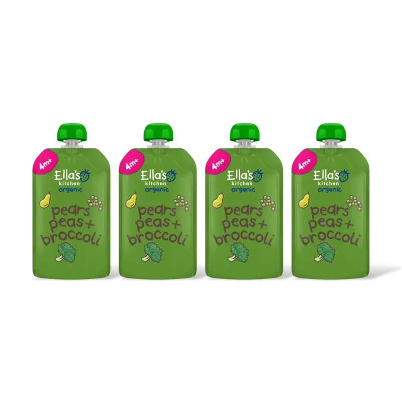 Ella's kitchen Peren, doperwten + broccoli 4m+ bio 4-pk