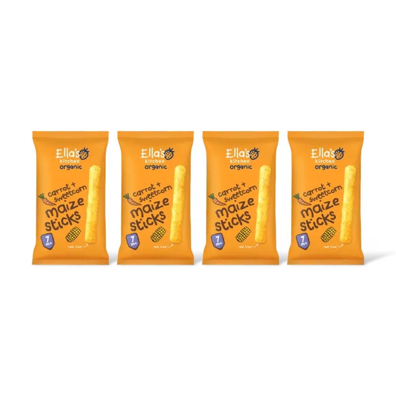 Ella's kitchen Maize sticks wortels, mais 7m+ bio 4-pck