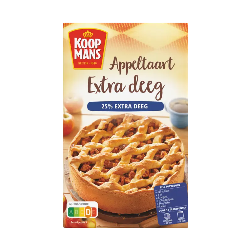 Koopmans Mix voor appeltaart met extra deeg