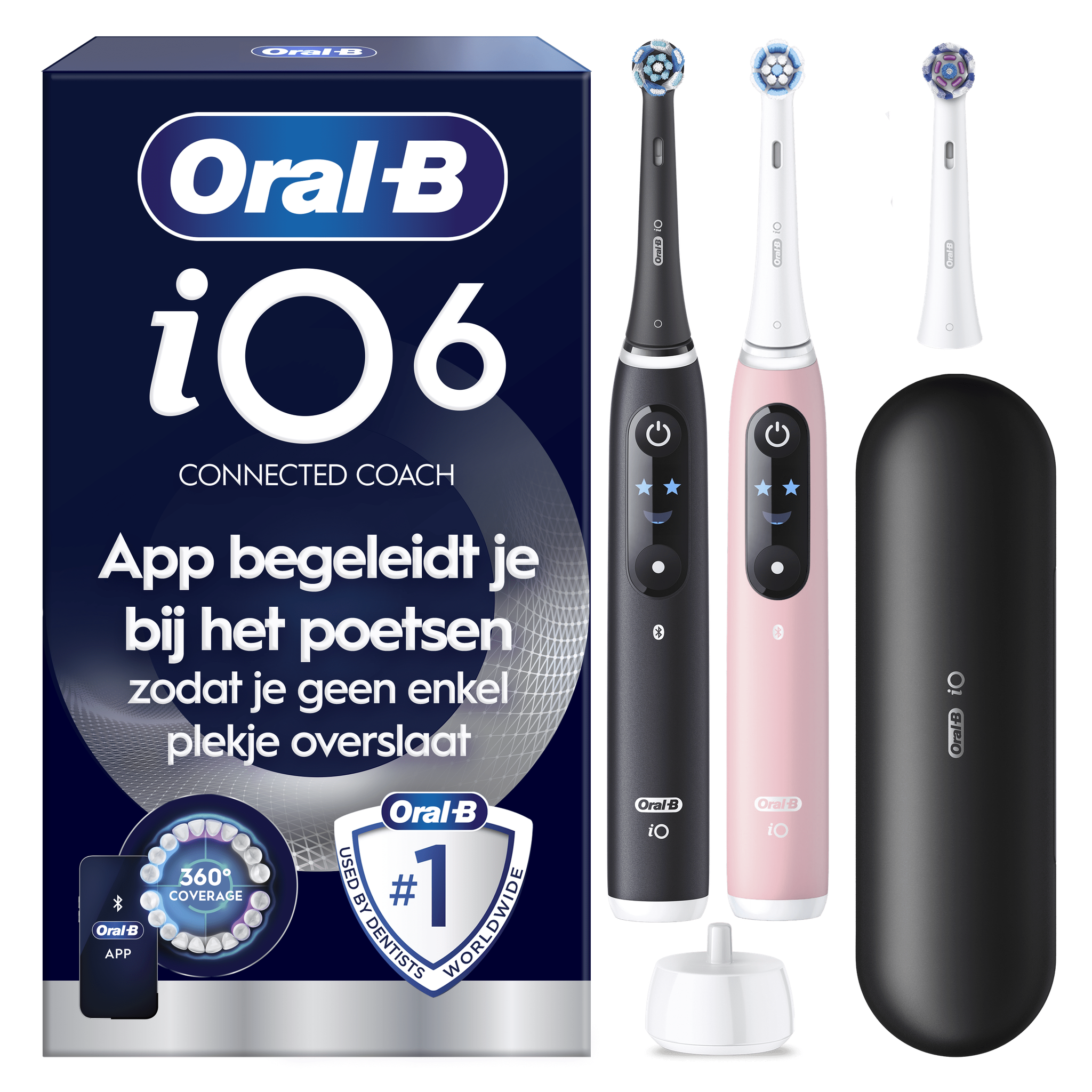 Oral-B iO 6 Zwart & Roze Duo Elektrische Tandenborstels