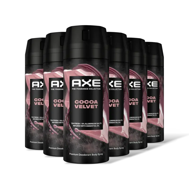 Axe Cocoa velvet deodorant bodyspray 6-pack
