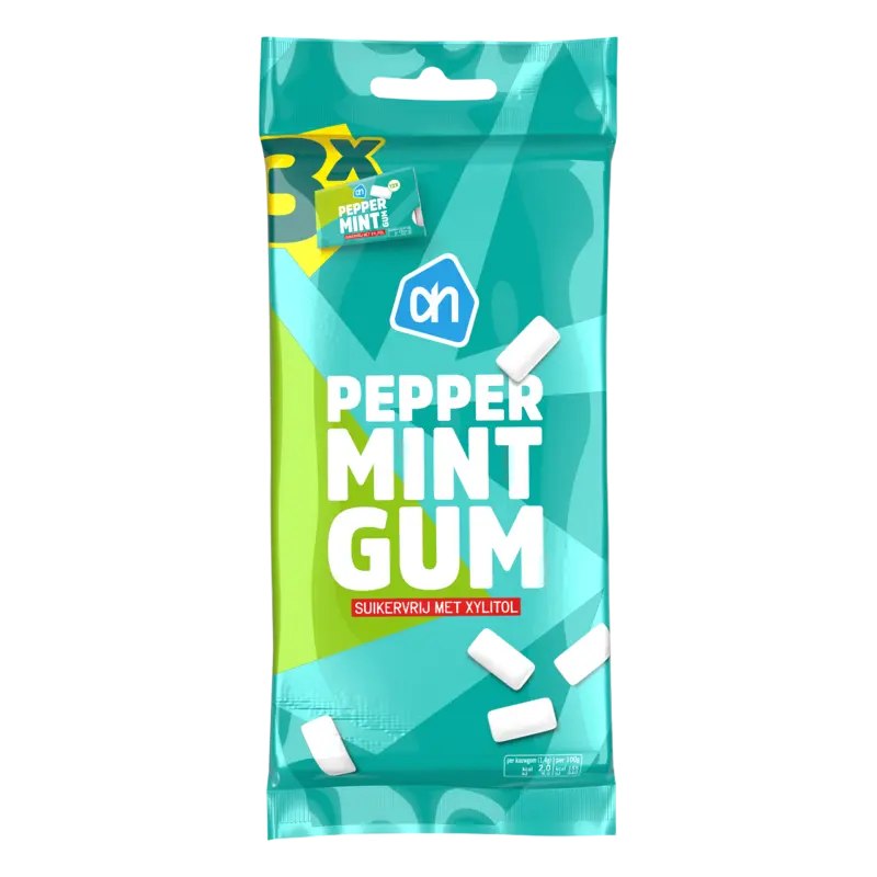 AH Peppermint gum suikervrij 3-pack
