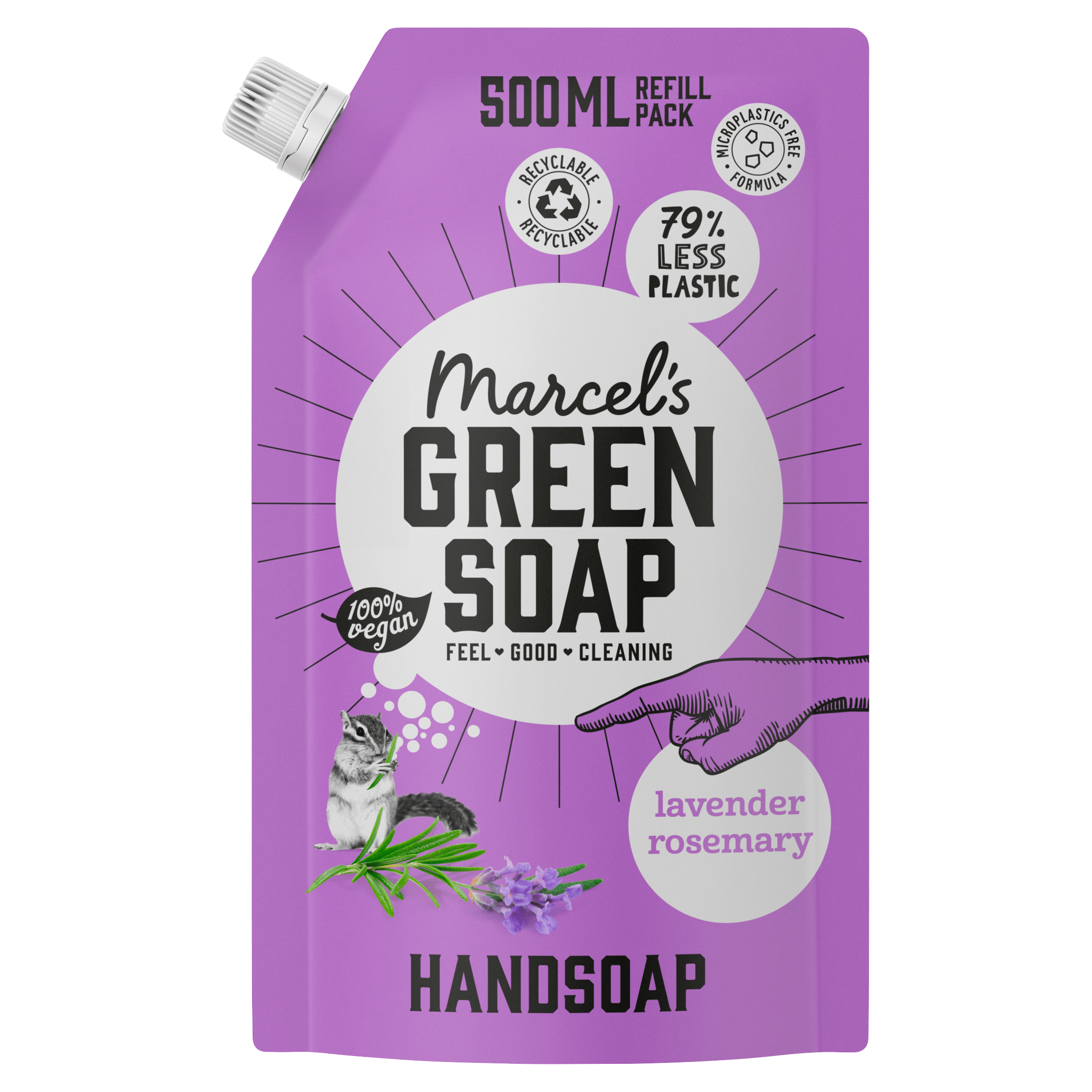 Marcel's Green Soap Handzeep Laven & Rozem navul