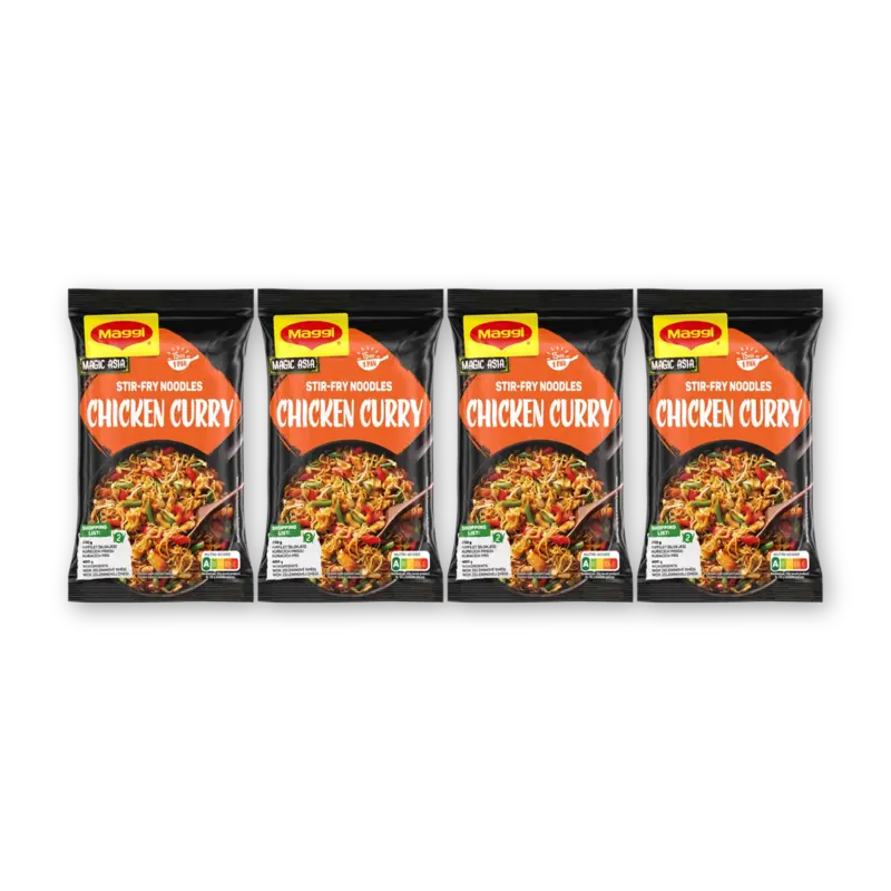 Maggi Stir-fry noodles chicken curry 4-pack