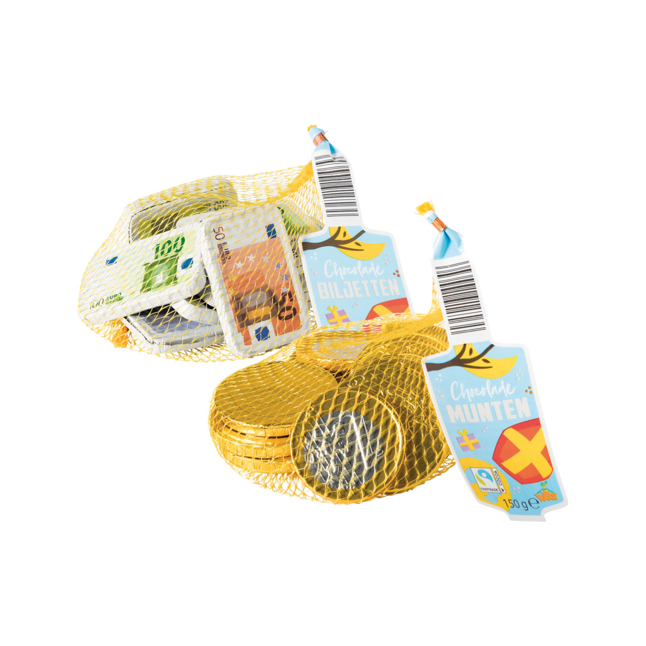 Chocolade euromunten of -biljetten