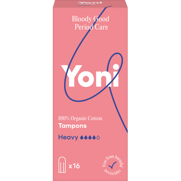 Yoni tampons heavy 100% biologisch katoen 16 stuks