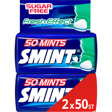 Smint Fresh Effect Strong Menthol Suikervrij Duopack 2 x 50 stuks