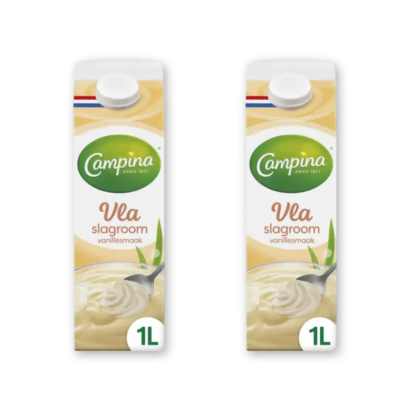 Campina Vla slagroom vanille smaak 2-pack
