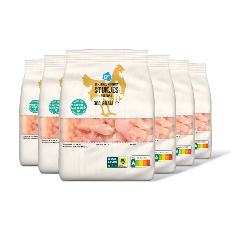 AH Scharrel kipfilet stukjes roerbak 6-pack