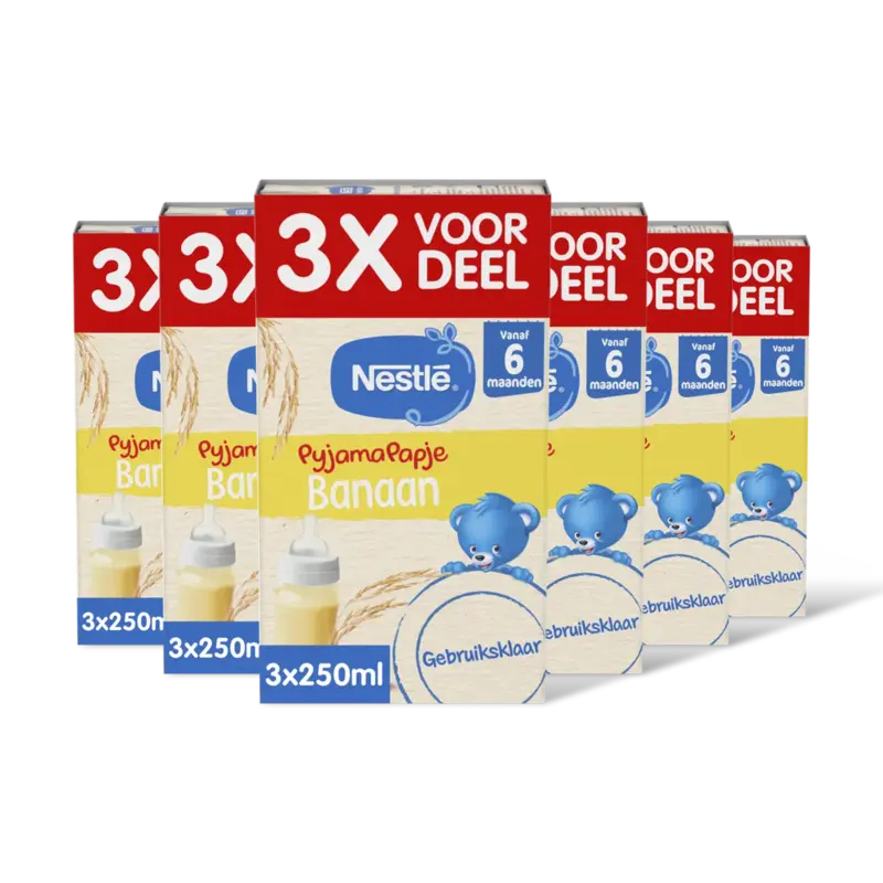 Nestlé Pyjamapapje banaan 6m+ 3x voordeel 6pack