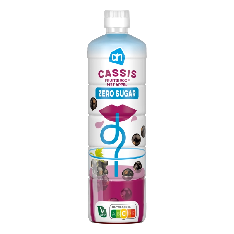 AH Siroop cassis 0% suiker toegevoegd