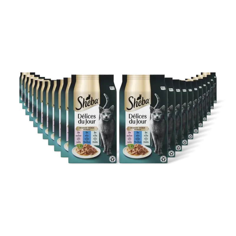 Sheba Delices in saus tonijn & kabeljauw 22pck