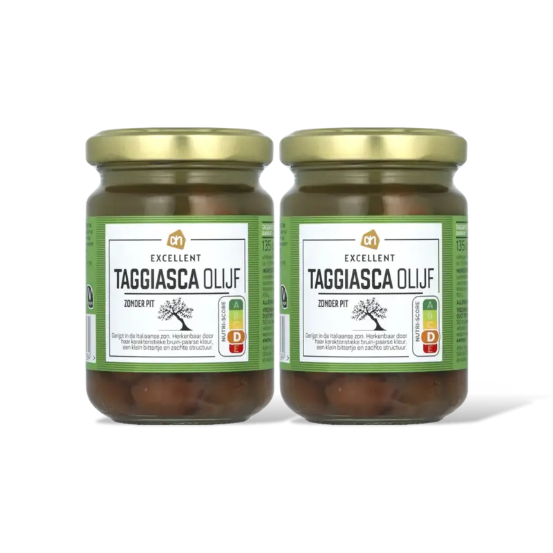 AH Excellent Taggiasca olijf zonder pit 2-pack