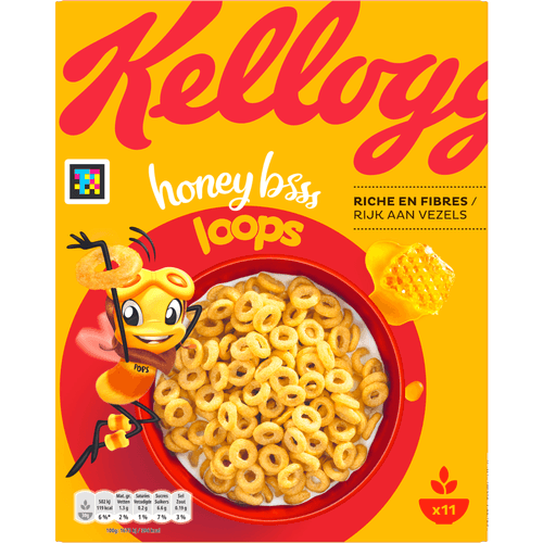 Kelloggs Gemengde volkorengraan honey loops