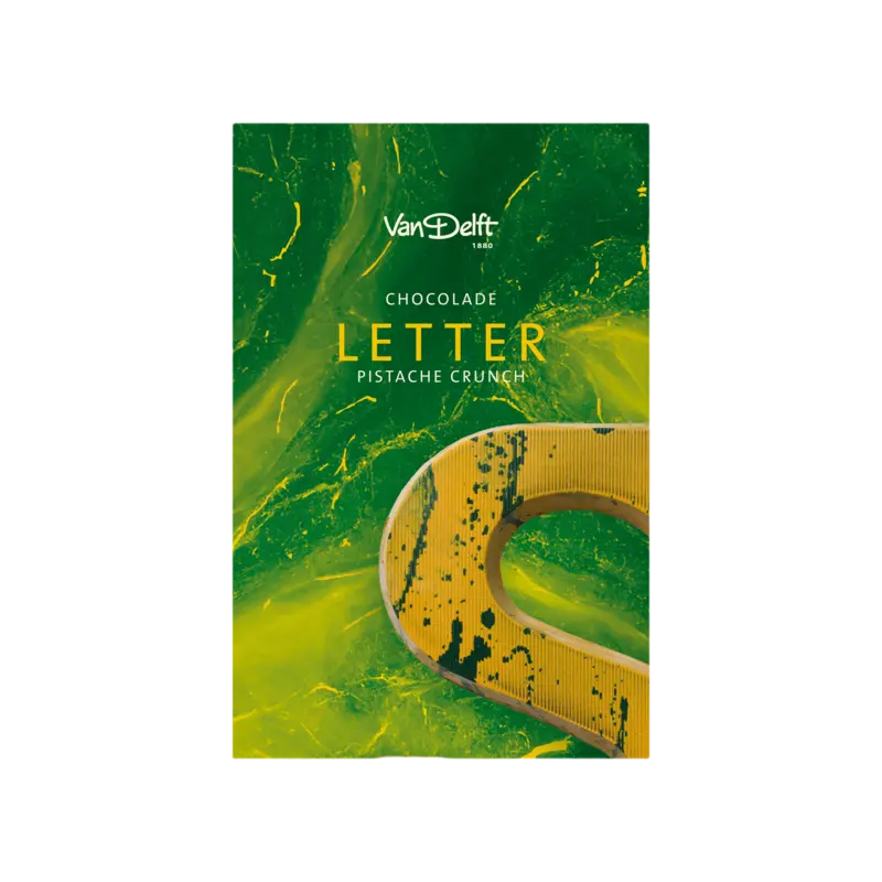 Van Delft Chocolade letter pistache crunch