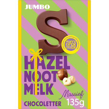 Jumbo Chocoladeletter S Melk Hazelnoot 135 g