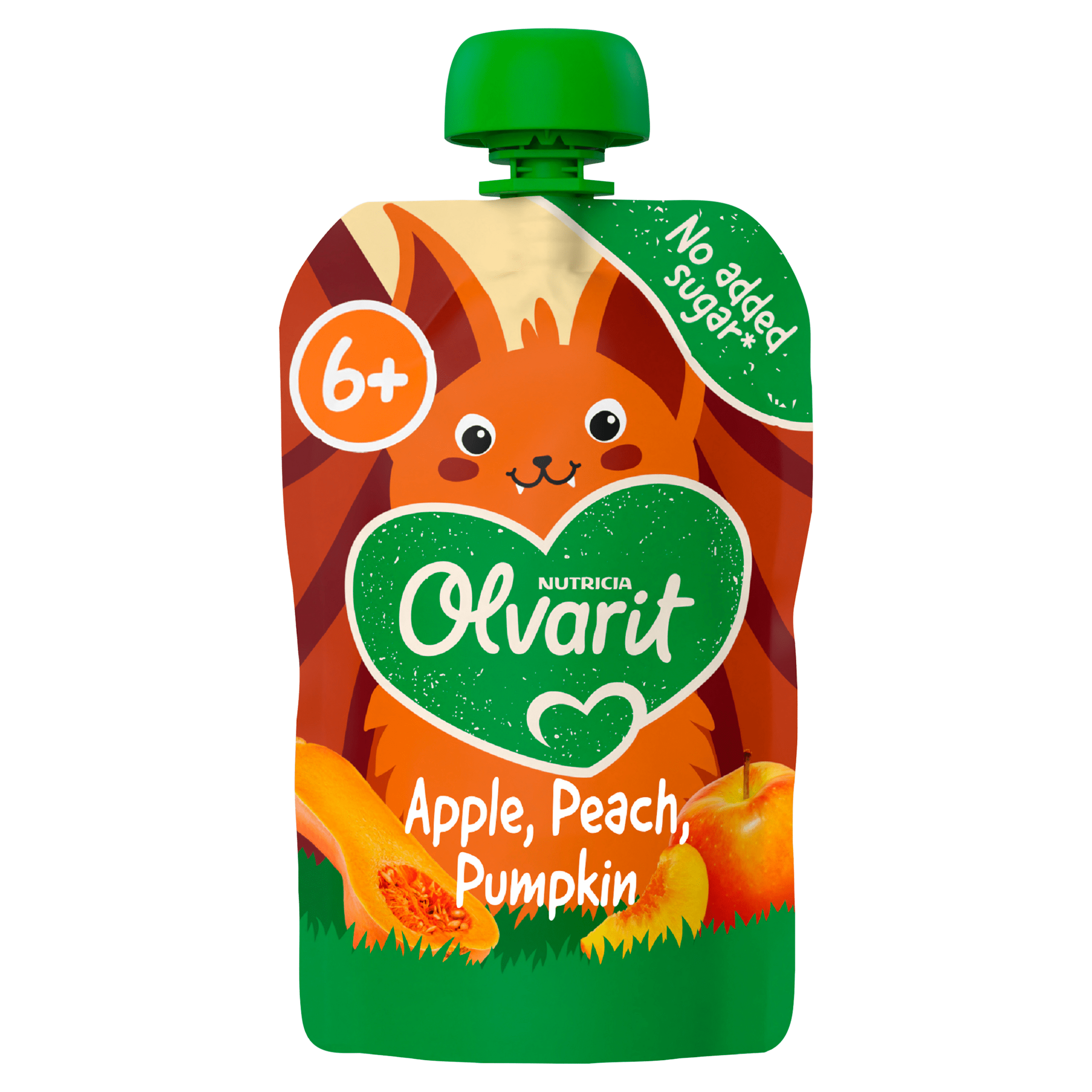 Olvarit 6+mnd Knijpfruit Appel Perzik Pompoen