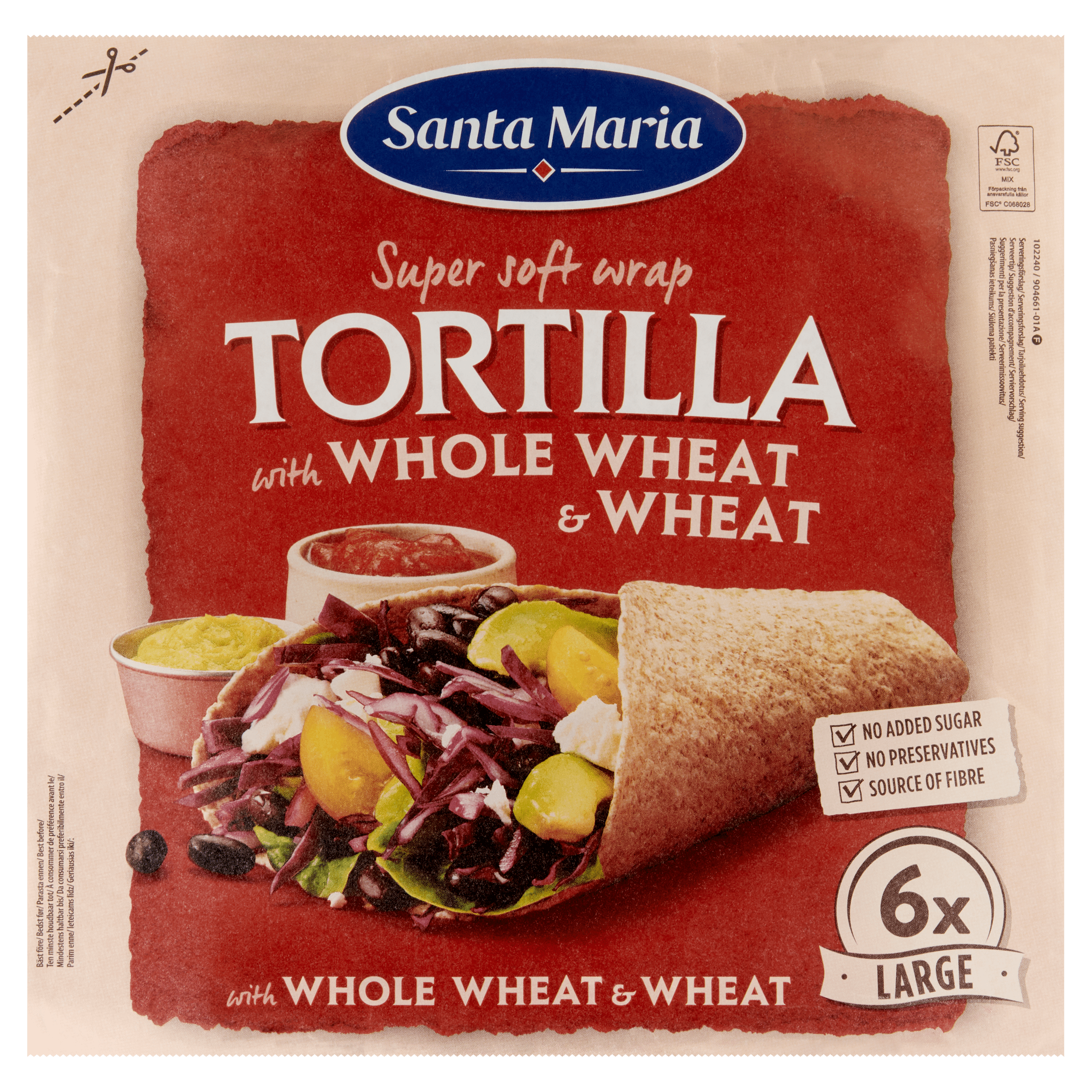 Santa Maria Tortilla wrap met volkorentarwe L 6st