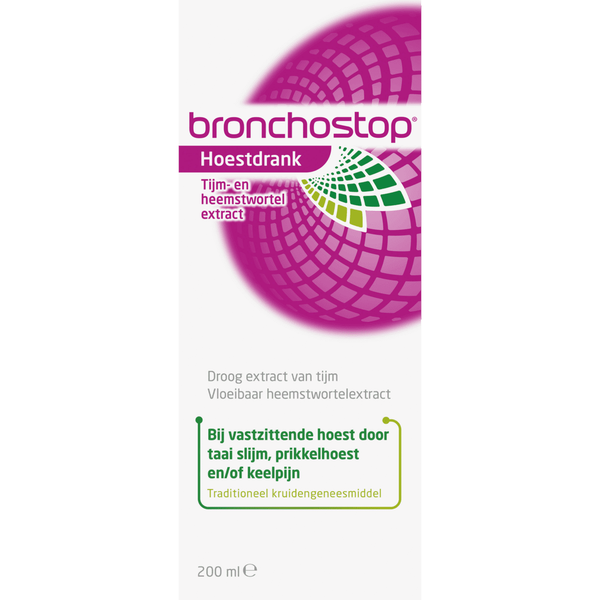 Bronchostop Hoestdrank bij Vastzittende Hoest en Keelpijn 200 ML