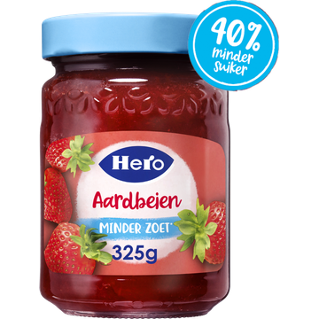 Hero Jam Minder Zoet Aardbeien 325g