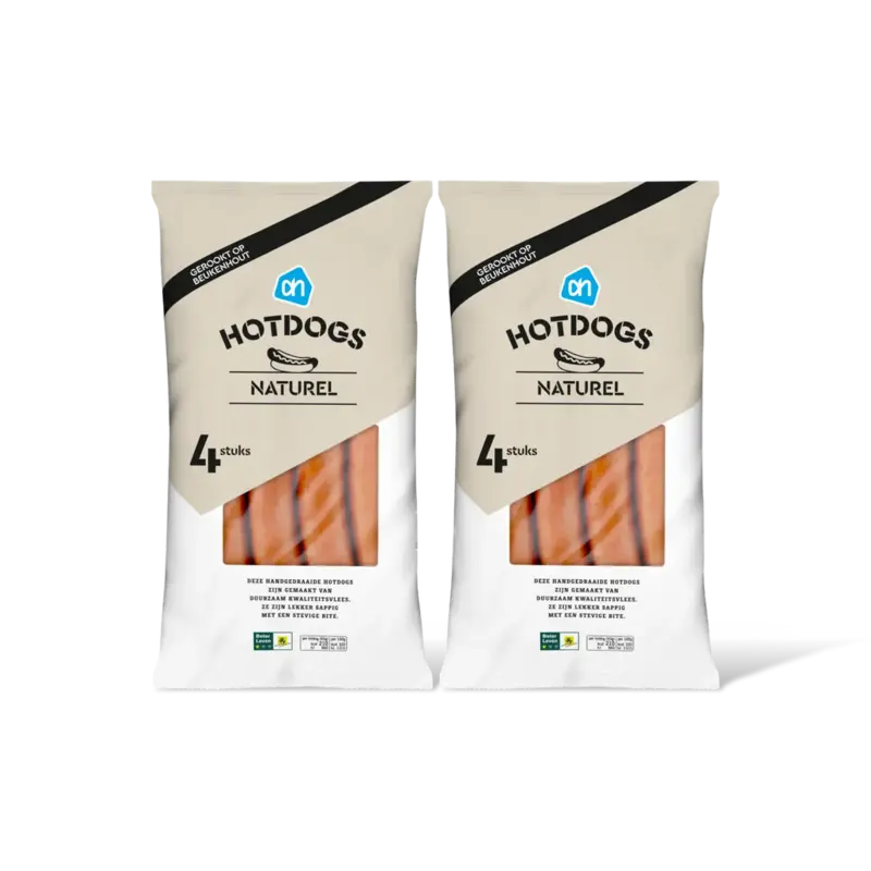 AH Hotdogs naturel 2-pack